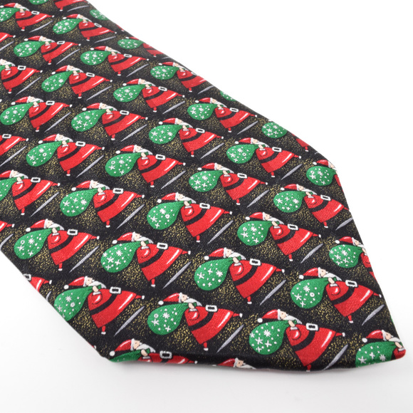 Cool Yule Santa Claus Tie Holiday Silk Necktie Christmas Office Party Festive - Picture 1 of 6